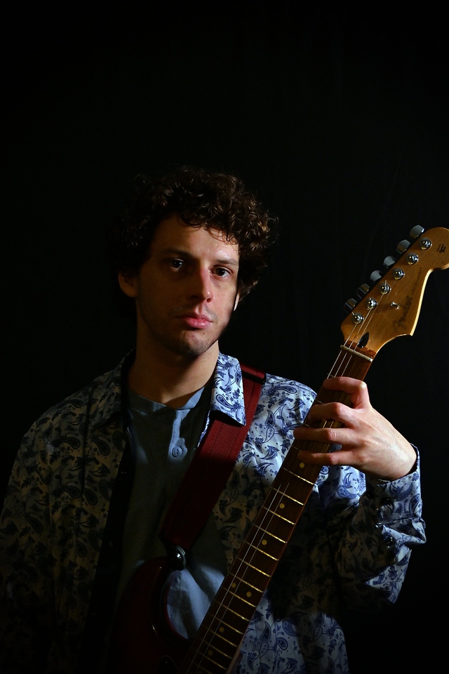 Austin Finnegan with his Stratocaster